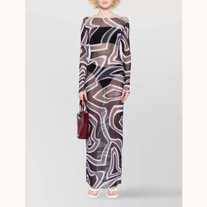 PUCCI Labirinto Print Tulle Dress